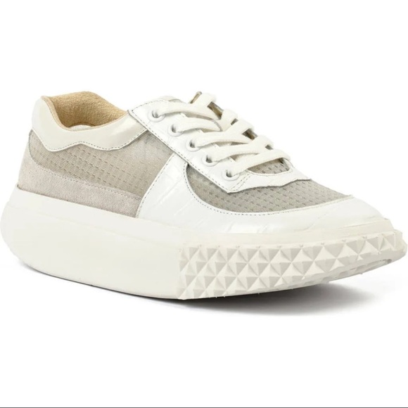 4ccccees Billow Moon Sneaker in White Embossed Leather - Picture 1 of 7